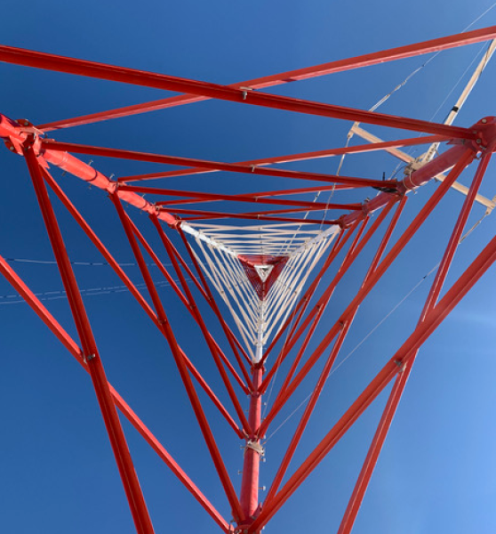 Looking straight up a MET Tower