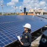 solar panels and wind turbines