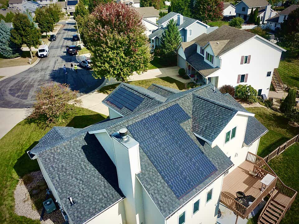 solar panels and roof